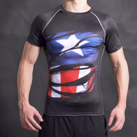 Captain America Alter Ego Compression Black Shirt