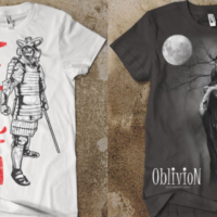 Samurai Skeleton Warrior / Angel of Death T-Shirts